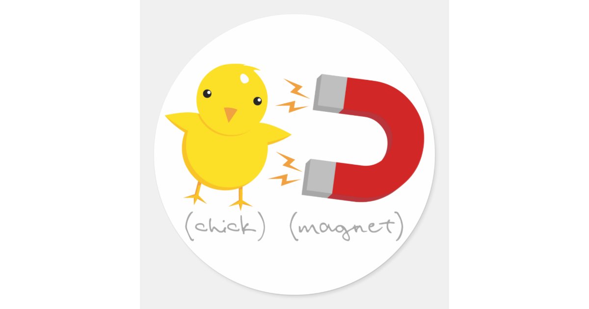 Chick Classic Round Sticker Zazzle