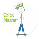 Chick Magnet Stick Figure stickers by sixteenthkid Chick Magnet Stick Figure stickers