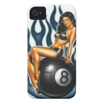 Chick on an 8 Ball Iphone 4 Cases