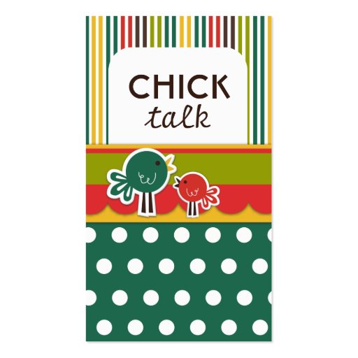 Chick Talk Business Cards (front side)
