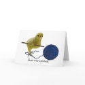 Chick who crochets greeting card