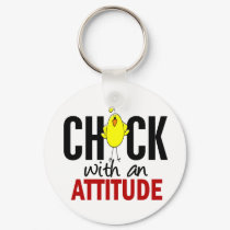 Chick With An Attitude keychains