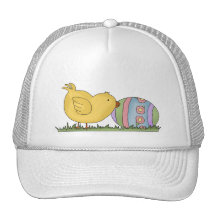 Chick With Decorated Egg T-shirts and Gifts Hat