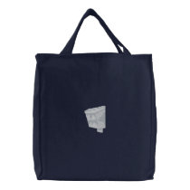 Chickadee Birdhouse Embroidered Tote Bags