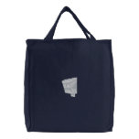 Chickadee Birdhouse Embroidered Tote Bags