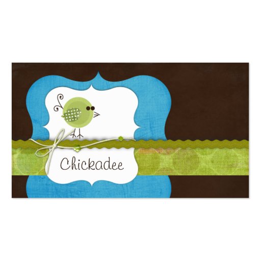 Chickadee {blue} Business Cards (front side)