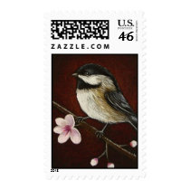Chickadee & Cherry Blossoms postage