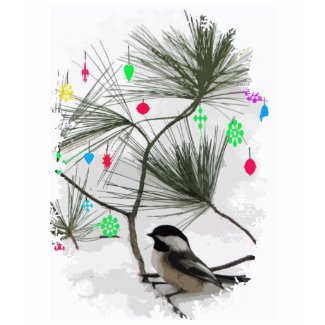 Chickadee Christmas Tree shirt