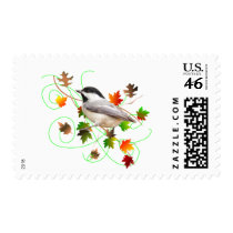 Chickadee & Fall Leaves stamps