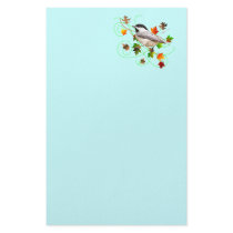 Chickadee & Fall Leaves Stationery Paper
