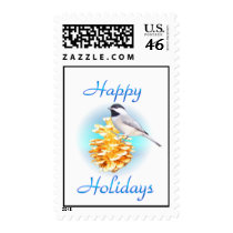Chickadee Happy Holidays stamps