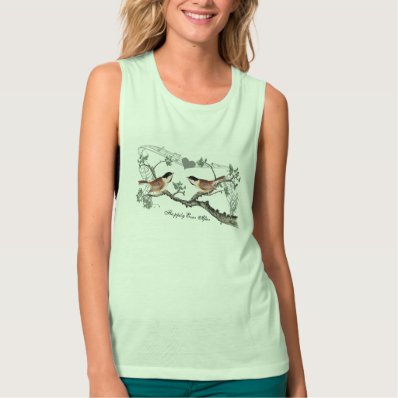 Chickadee Heart Happily Ever After  Bride T-shirts