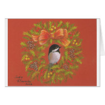 Chickadee Holiday Greeting Card