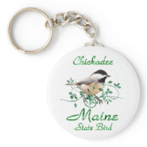 Chickadee Maine State Bird keychains