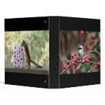 Chickadee on Branch with Red Berries Binders