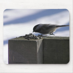 Chickadee on Ice mousepad