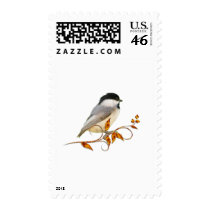 Chickadee on Jeweled Leaves stamps