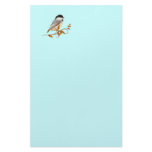 Chickadee on Jeweled Leaves Personalized Stationery