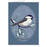 Chickadee oval card customize signature