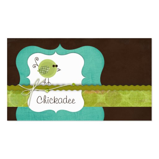 Chickadee {turquoise} Business Cards (front side)
