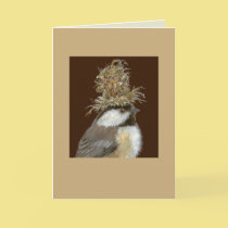 Chickadee with nesting hat cards