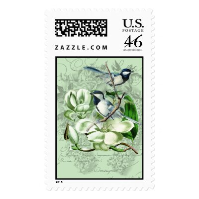 Chickadees and Magnolias Postage