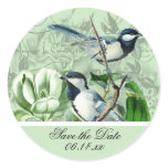 Chickadees and Magnolias Save the Date Stickers