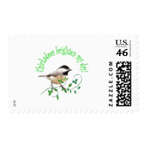 Chickadees Brighten My Day stamps