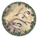 CHICKADEES & FIR WREATH by SHARON SHARPE stickers by sharonsharpe CHICKADEES & FIR WREATH by SHARON SHARPE stickers