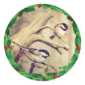 CHICKADEES & HOLLY by SHARON SHARPE stickers by sharonsharpe CHICKADEES & HOLLY by SHARON SHARPE stickers