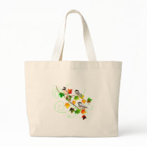 Chickadees in Fall Leaves Tote Bags
