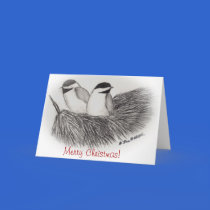 Chickadees in Winter Greeting Card cards