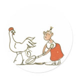 Chicken and Egg Round Sticker