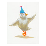 Chicken art party hat lovely feeling Holly dances Postcards