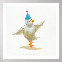 Chicken art party hat lovely feeling Holly dances Print