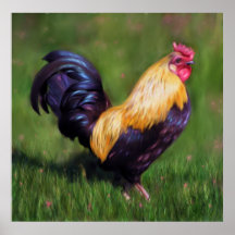 Chicken Art Stuart Bantam Rooster Print