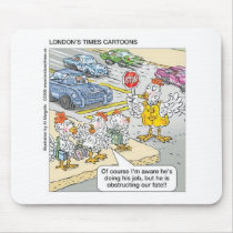 Chicken Barriers Funny Cartoon Gifts & Tees Mouse Pad