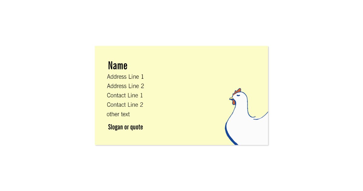 Chicken Business Card Zazzle