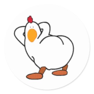 Chicken butt sticker