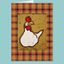 Chicken card with plaid cards