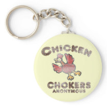 chicken chokers anonymous funny keychain