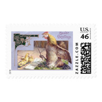 Chicken Conductor Art Nouveau Easter Postage