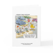 Chicken Crossing Road Funny Greeting Card
