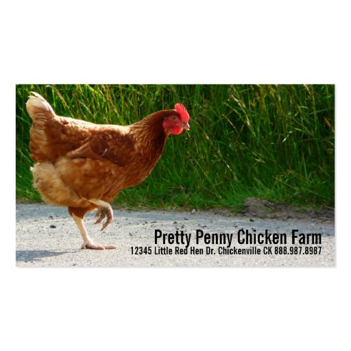 Chicken Crossing the Road Egg Farm Business Cards (front side)