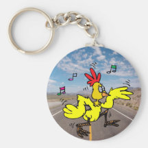 Chicken Crossing The Road Key Chains