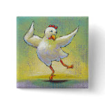 Chicken dancer modern interpretive dancing fun art pinback button
