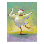 Chicken dancer modern interpretive dancing fun art post card