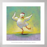 Chicken dancer modern interpretive dancing fun art posters