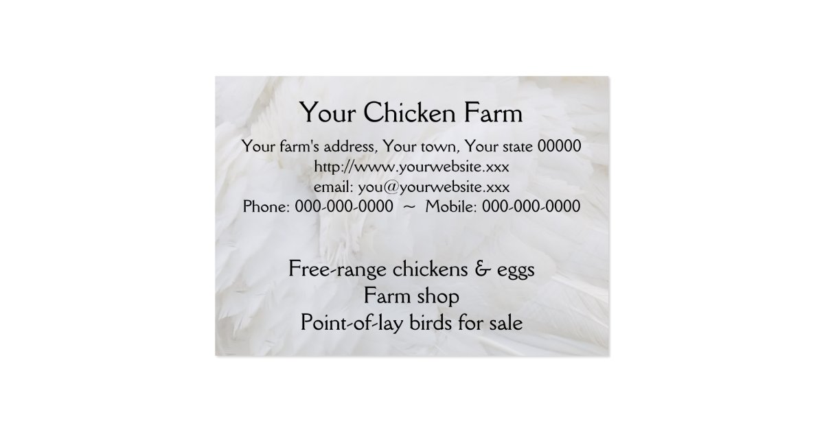 Chicken farm business card Zazzle