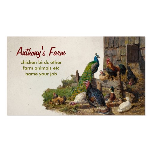 chicken farm business card